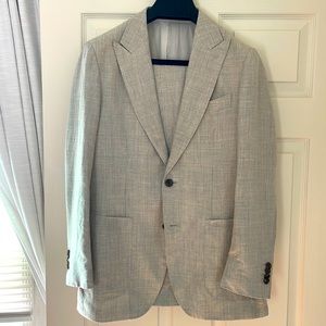 Suitsupply Havana Light Grey Houndstooth Suit 38R